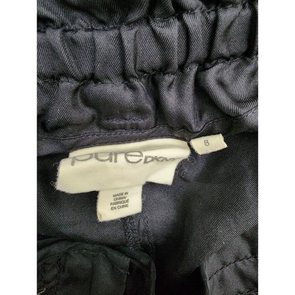 DKNY Pure NWT Silk Black Pants Garcon Style Tie 8 - Picture 5 of 5